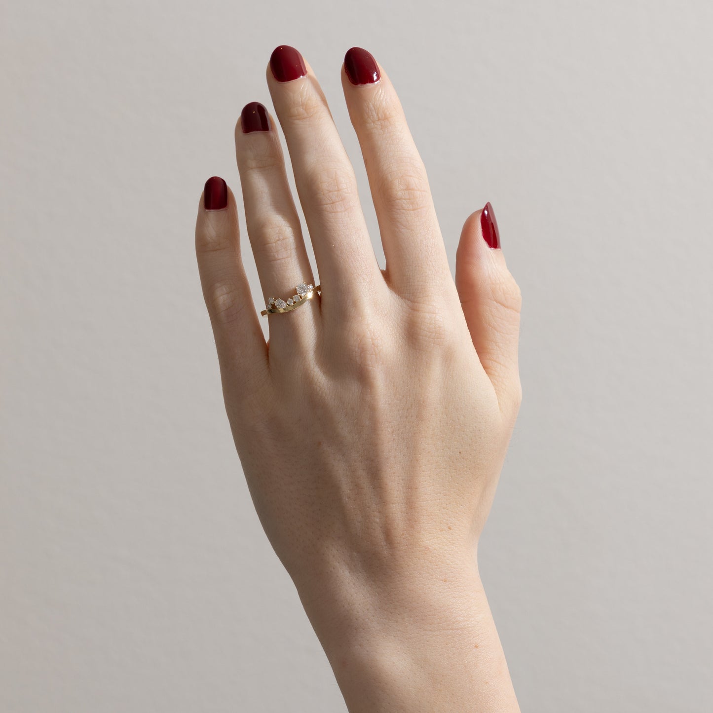 0.35 TCW Round & Pear- Curved Wedding Band