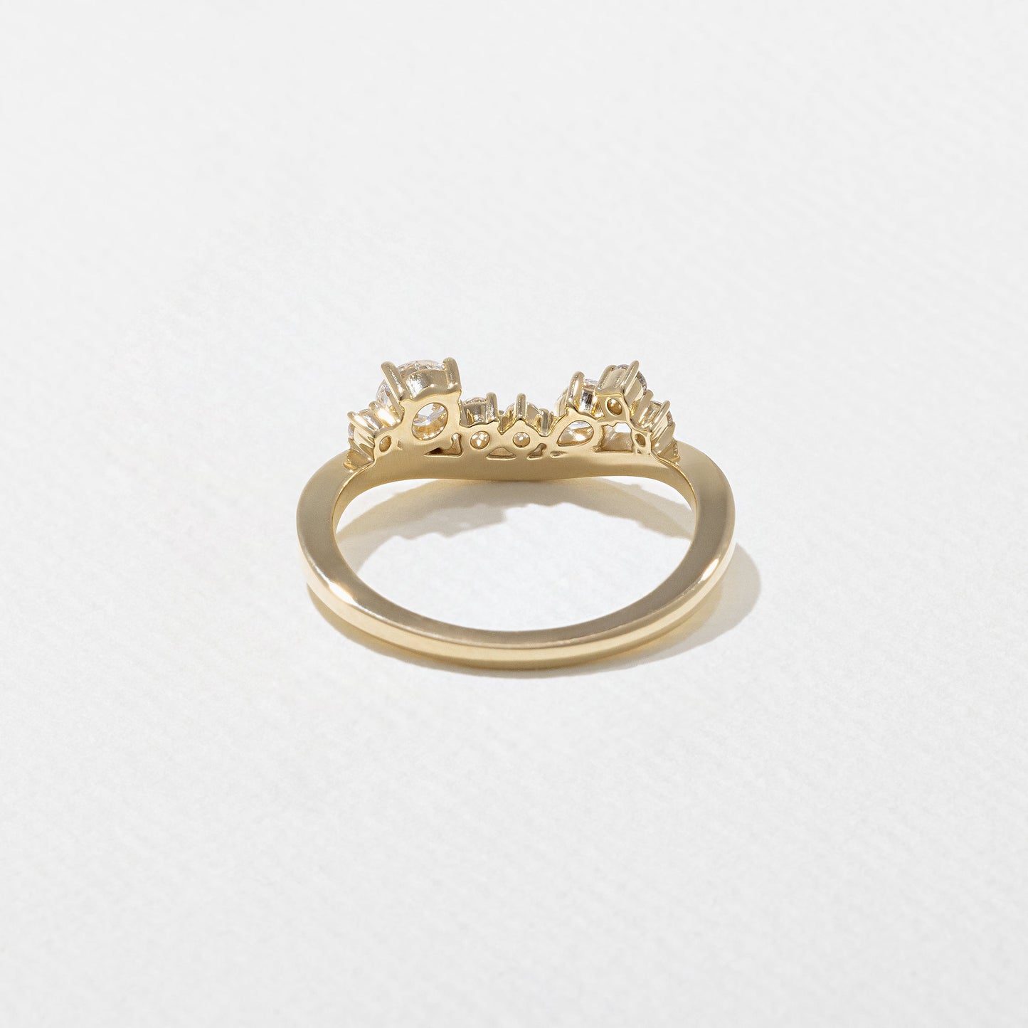 0.35 TCW Round & Pear- Curved Wedding Band