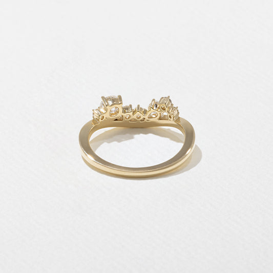 0.35 TCW Round & Pear- Curved Wedding Band