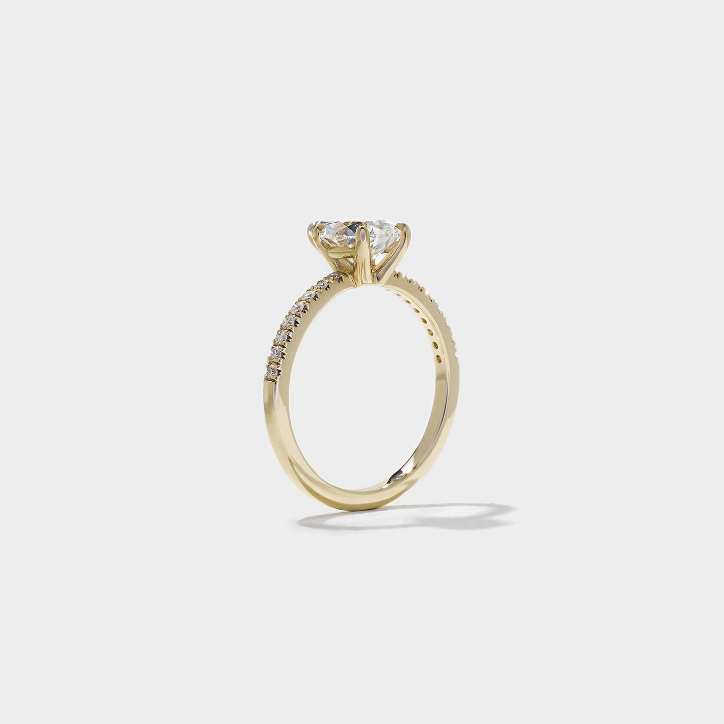 Pear Lab Grown Diamond Pave Setting Engagement Ring