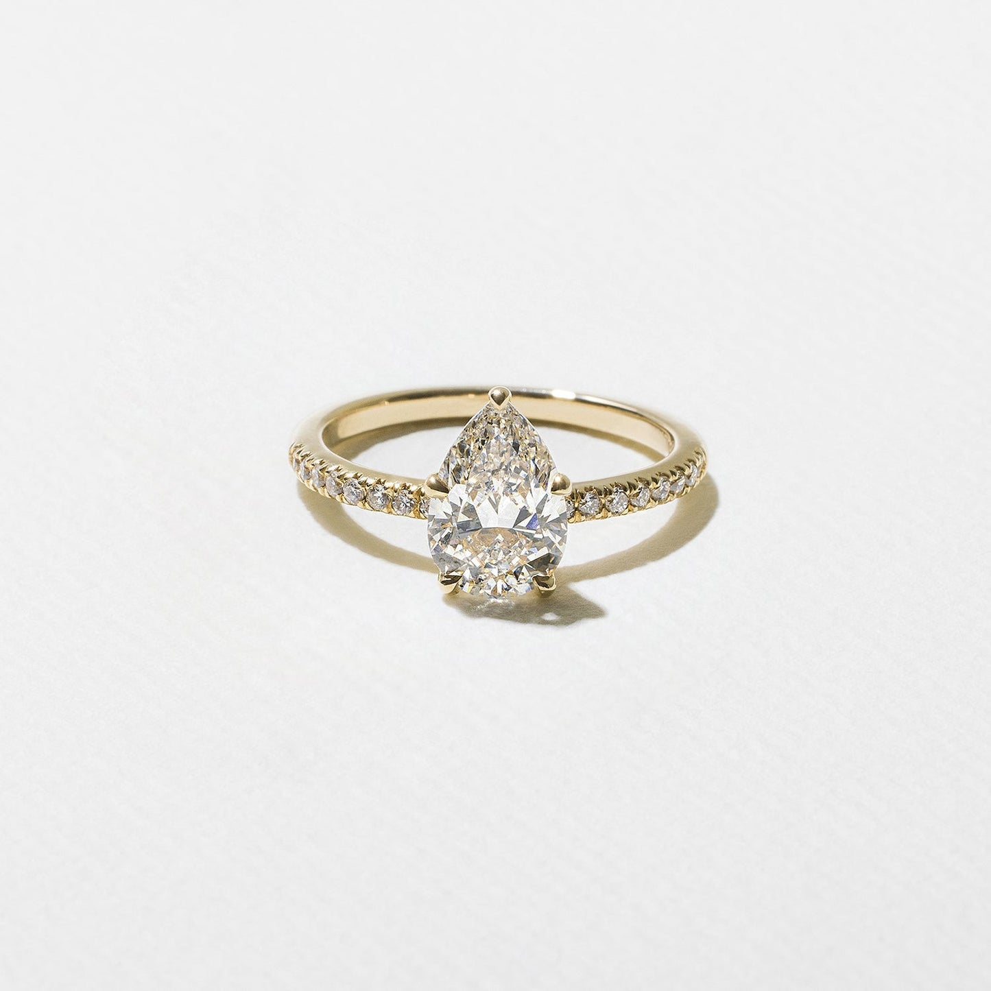Pear Lab Grown Diamond Pave Setting Engagement Ring