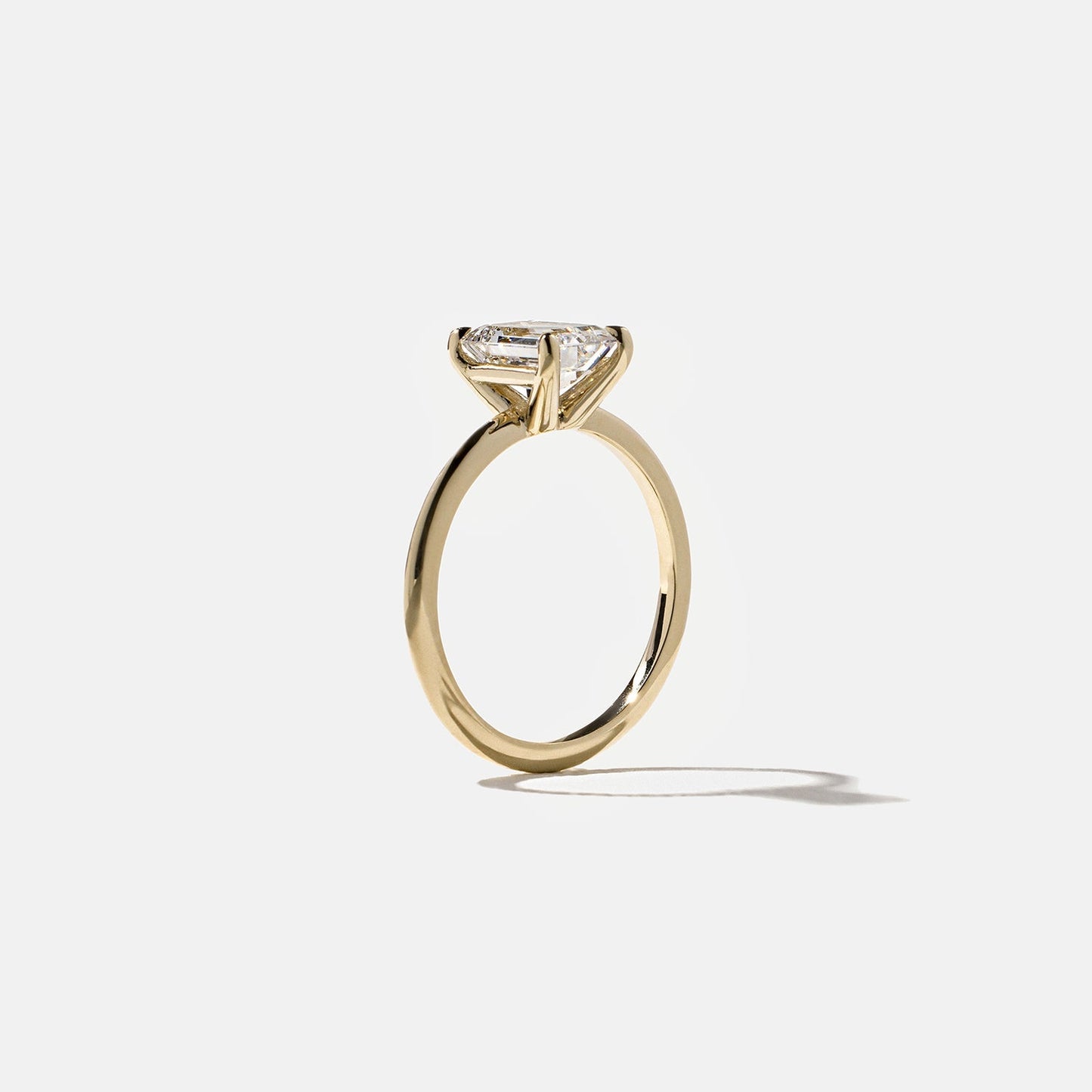 Emerald Lab Grown Diamond Solitaire Engagement Ring