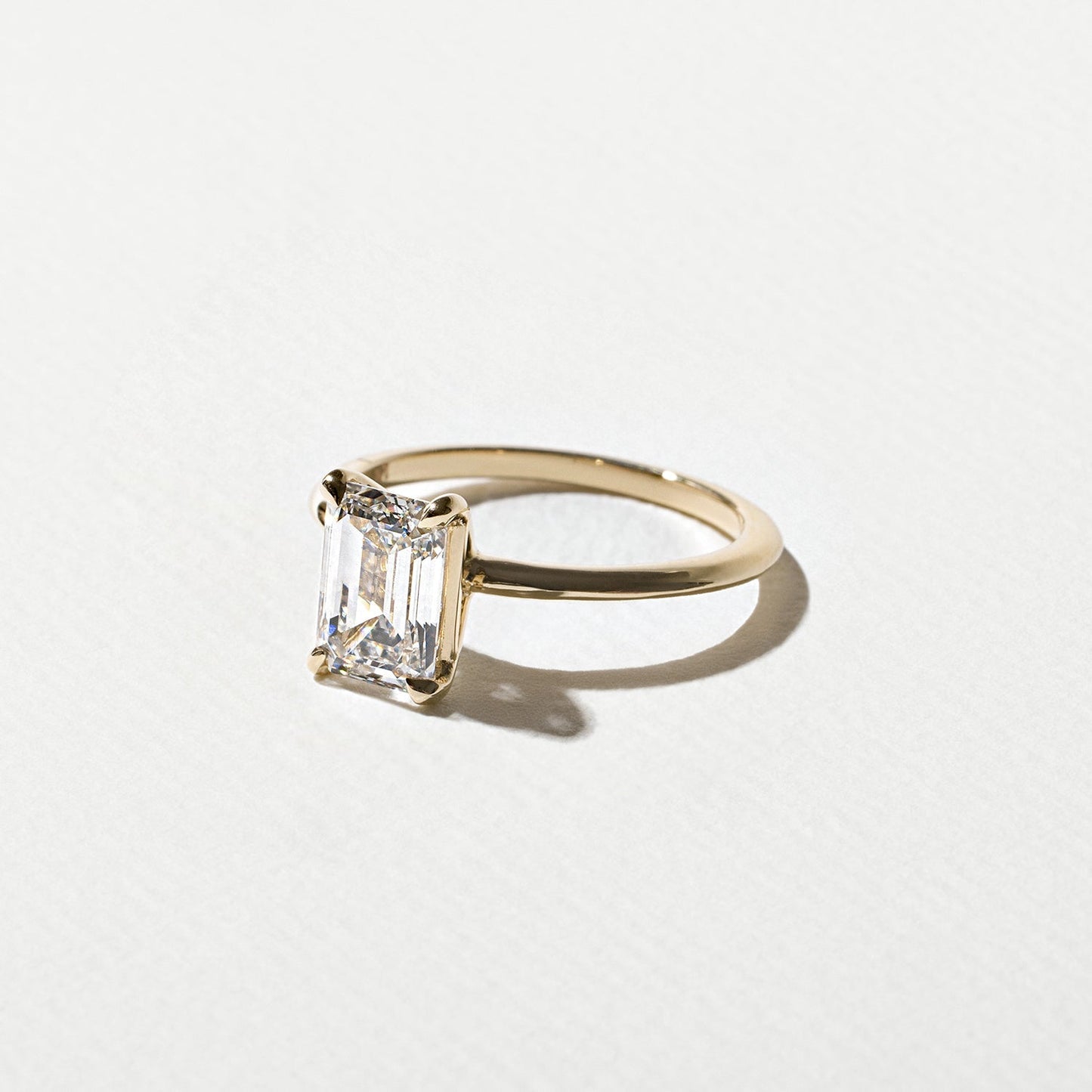 Emerald Lab Grown Diamond Solitaire Engagement Ring