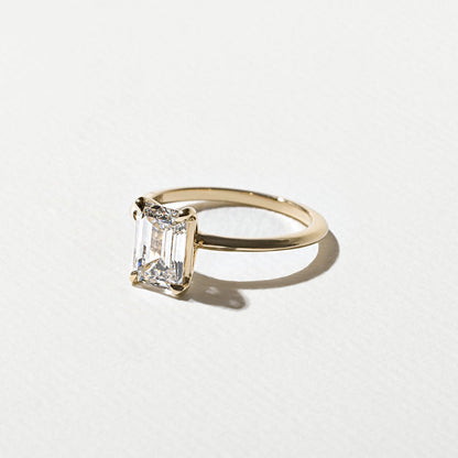 Emerald Lab Grown Diamond Solitaire Engagement Ring