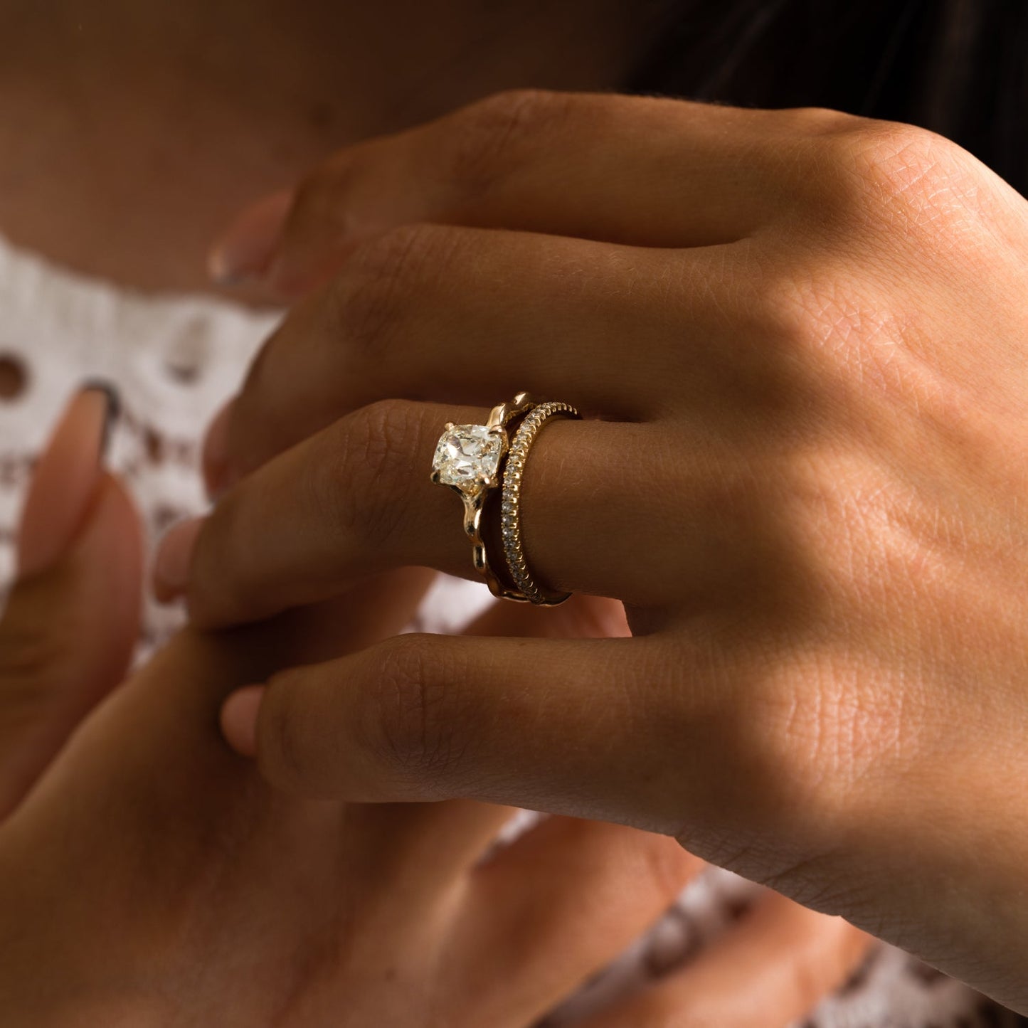 Cushion Lab Grown Diamond Solitaire Engagement Ring