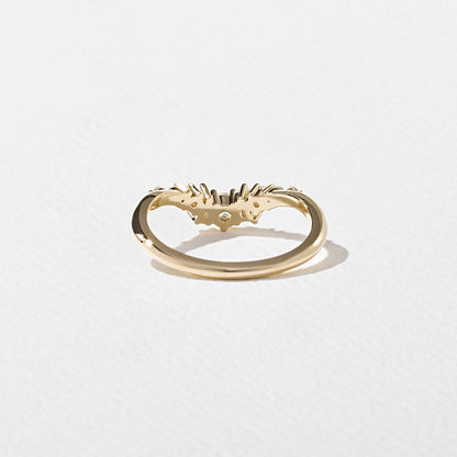 0.34 TCW Round, Tapered baguette & Pear- Curved Wedding Band