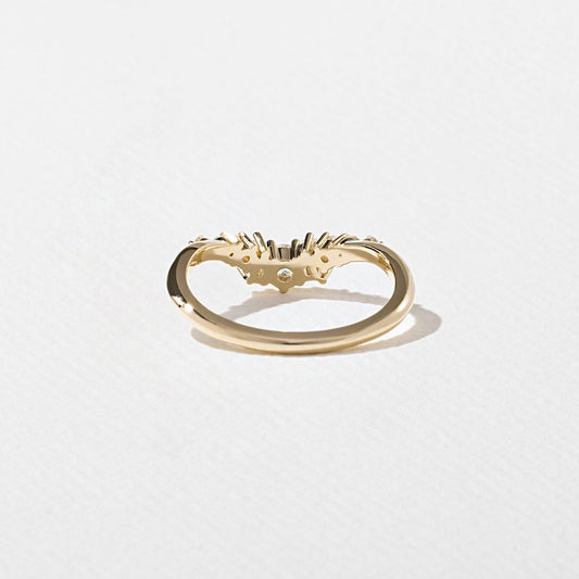0.34 TCW Round, Tapered baguette & Pear- Curved Wedding Band