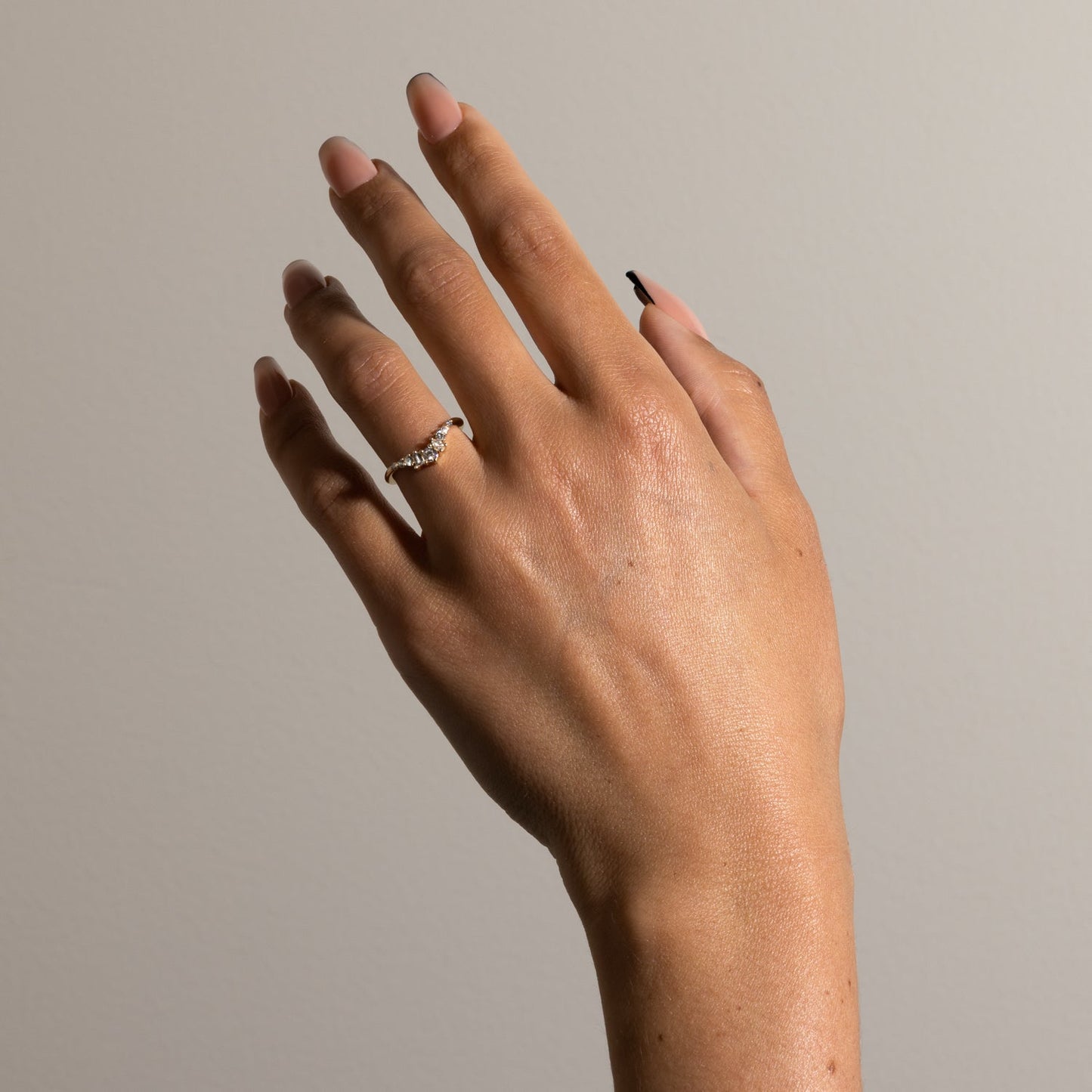 0.34 TCW Round, Tapered baguette & Pear- Curved Wedding Band