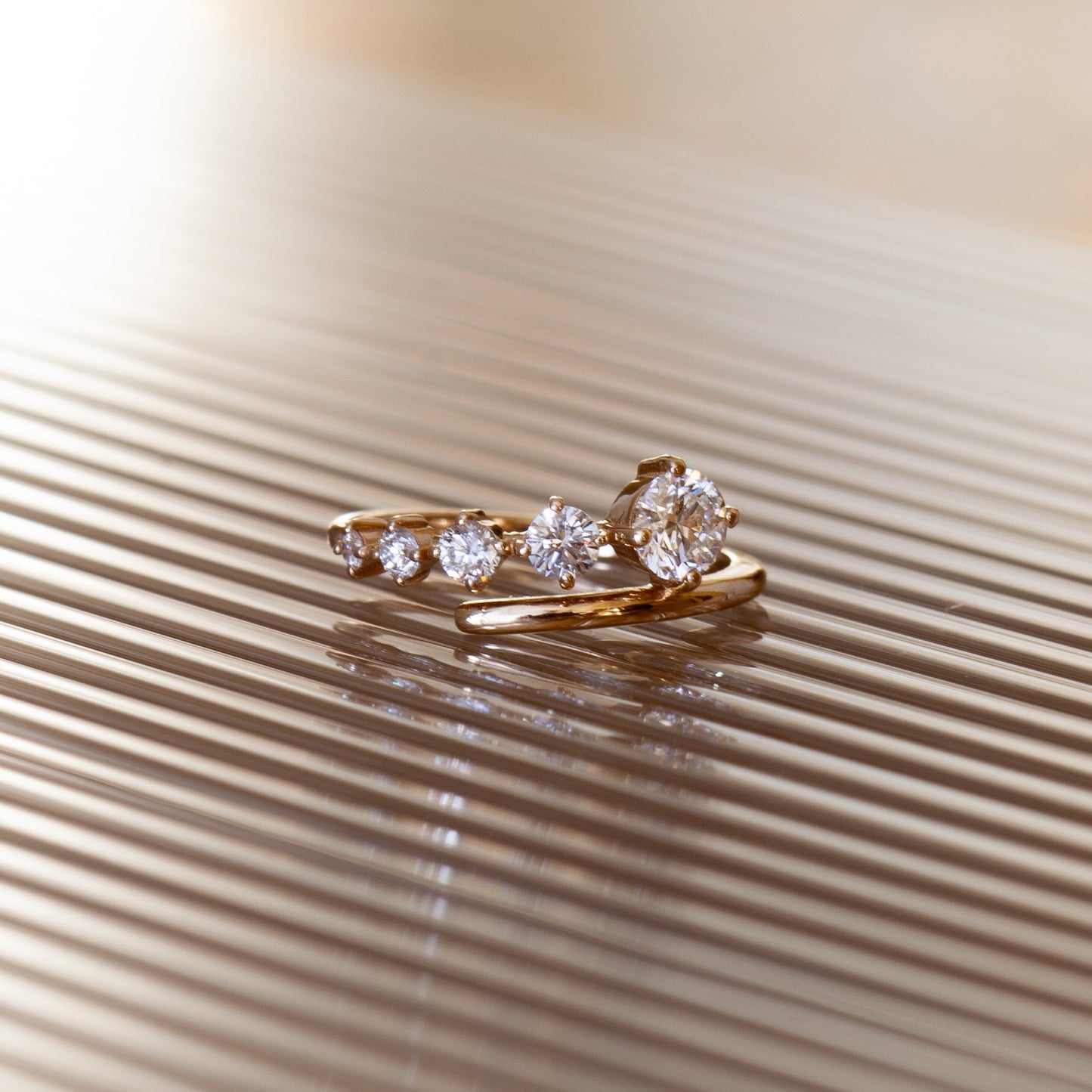 0.55 TCW Round Five Stone Lab Grown Diamond Wedding Band