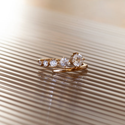 0.55 TCW Round Five Stone Lab Grown Diamond Wedding Band