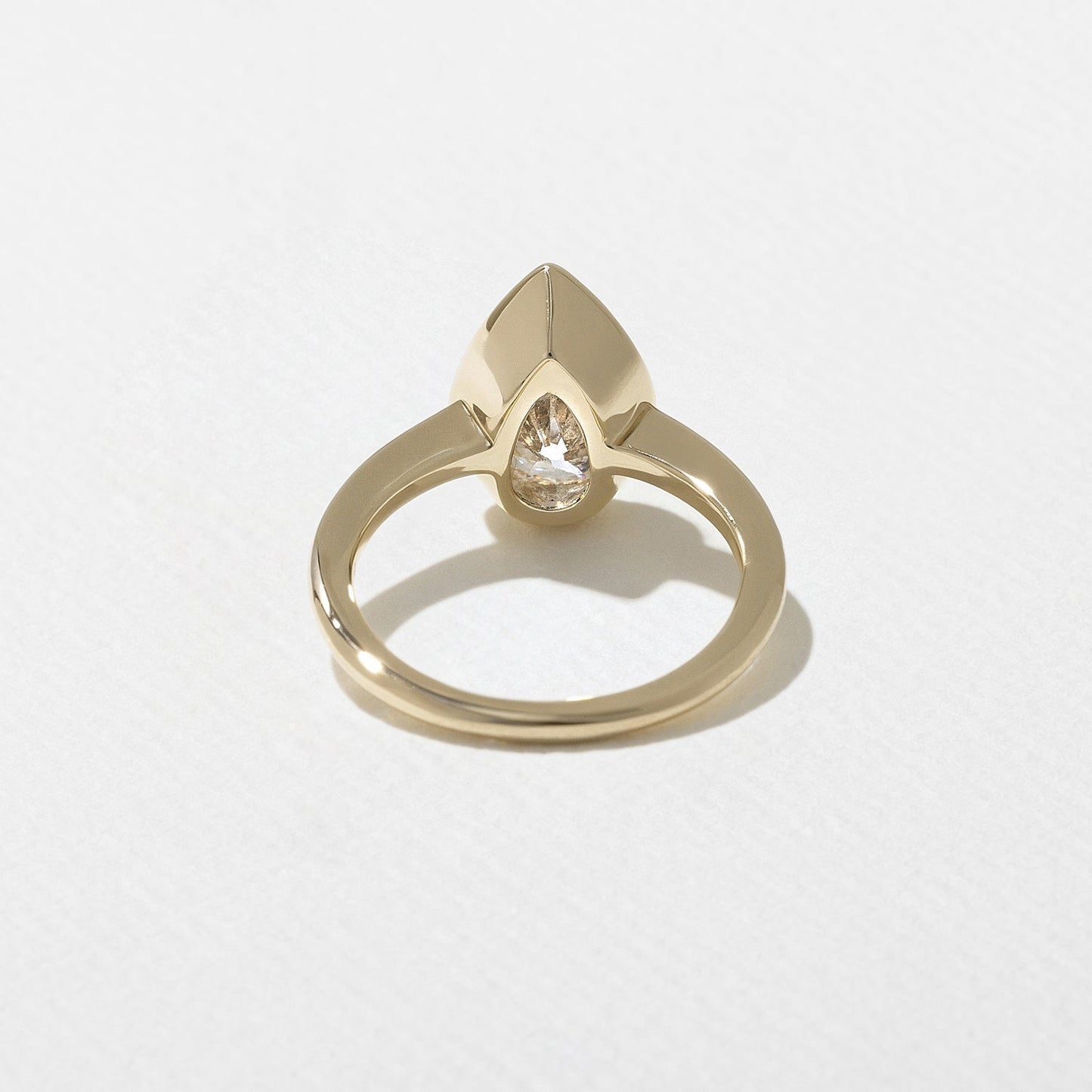 Pear Lab Grown Diamond Bezel Solitaire Engagement Ring