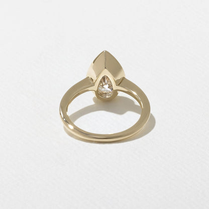 Pear Lab Grown Diamond Bezel Solitaire Engagement Ring