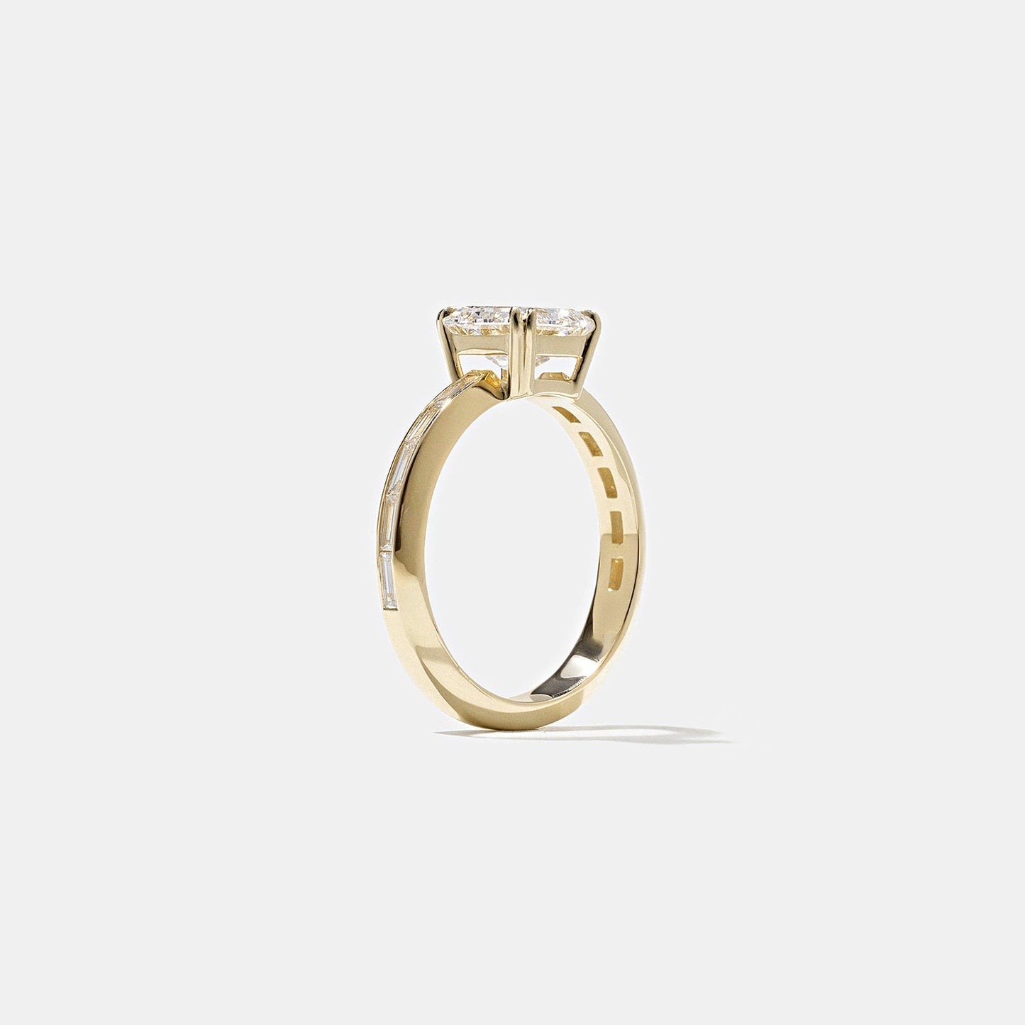 Asscher Lab Grown Diamond Pave Setting Engagement Ring