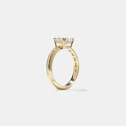 Asscher Lab Grown Diamond Pave Setting Engagement Ring