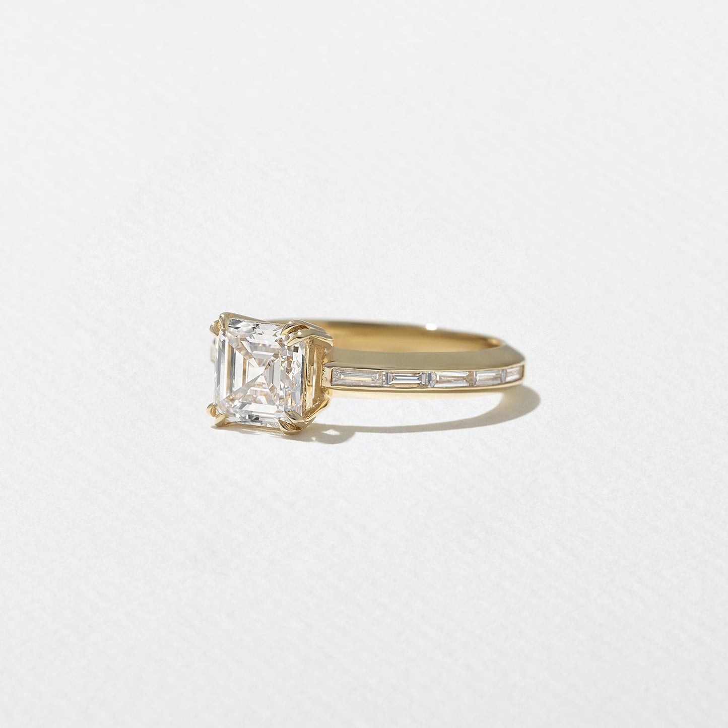 Asscher Lab Grown Diamond Pave Setting Engagement Ring