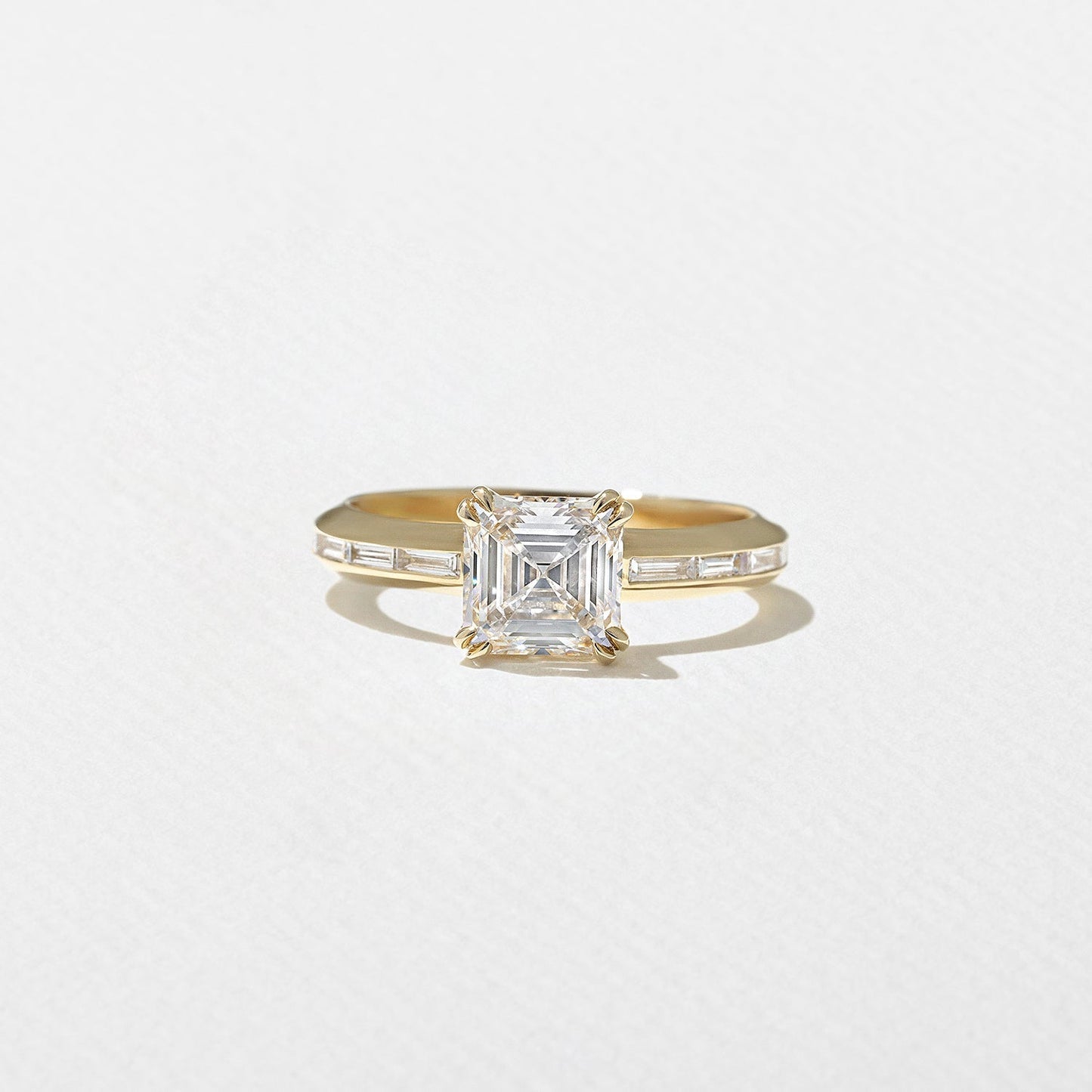 Asscher Lab Grown Diamond Pave Setting Engagement Ring