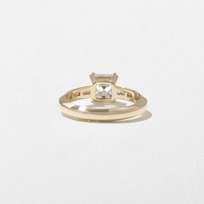 Asscher Lab Grown Diamond Pave Setting Engagement Ring