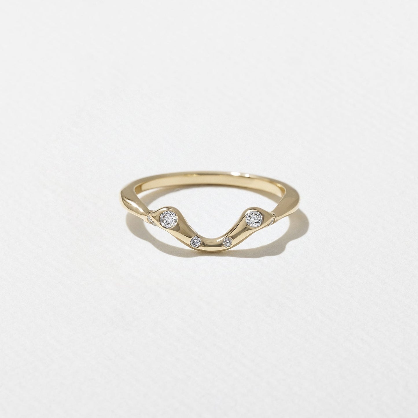 0.12 TCW Round Curved Wedding Band