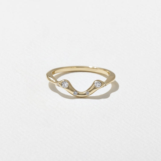 0.12 TCW Round Curved Wedding Band