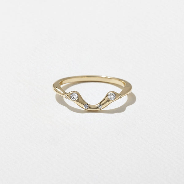 0.12 TCW Round Curved Wedding Band