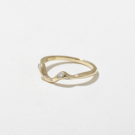 0.12 TCW Round Shape Wavy Wedding Band