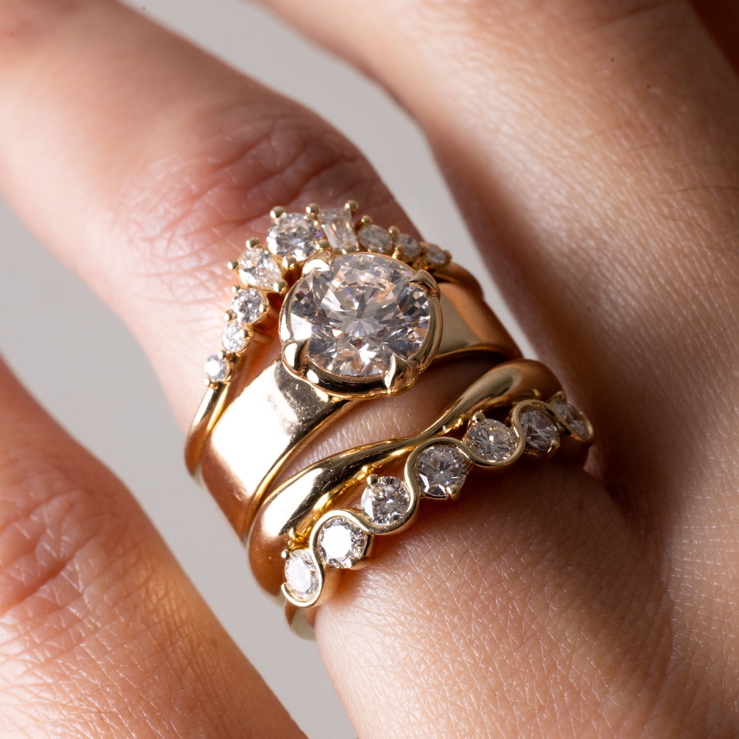 Plain solitaire Wedding Band