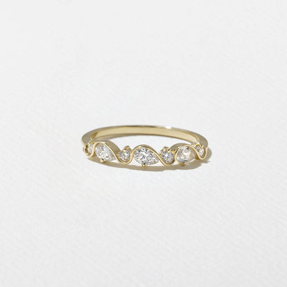 0.30 TCW Round & Pear Tidal Setting Lab Grown Diamond Wedding Band
