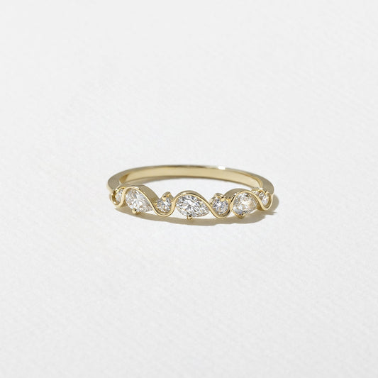 0.30 TCW Round & Pear Tidal Setting Lab Grown Diamond Wedding Band
