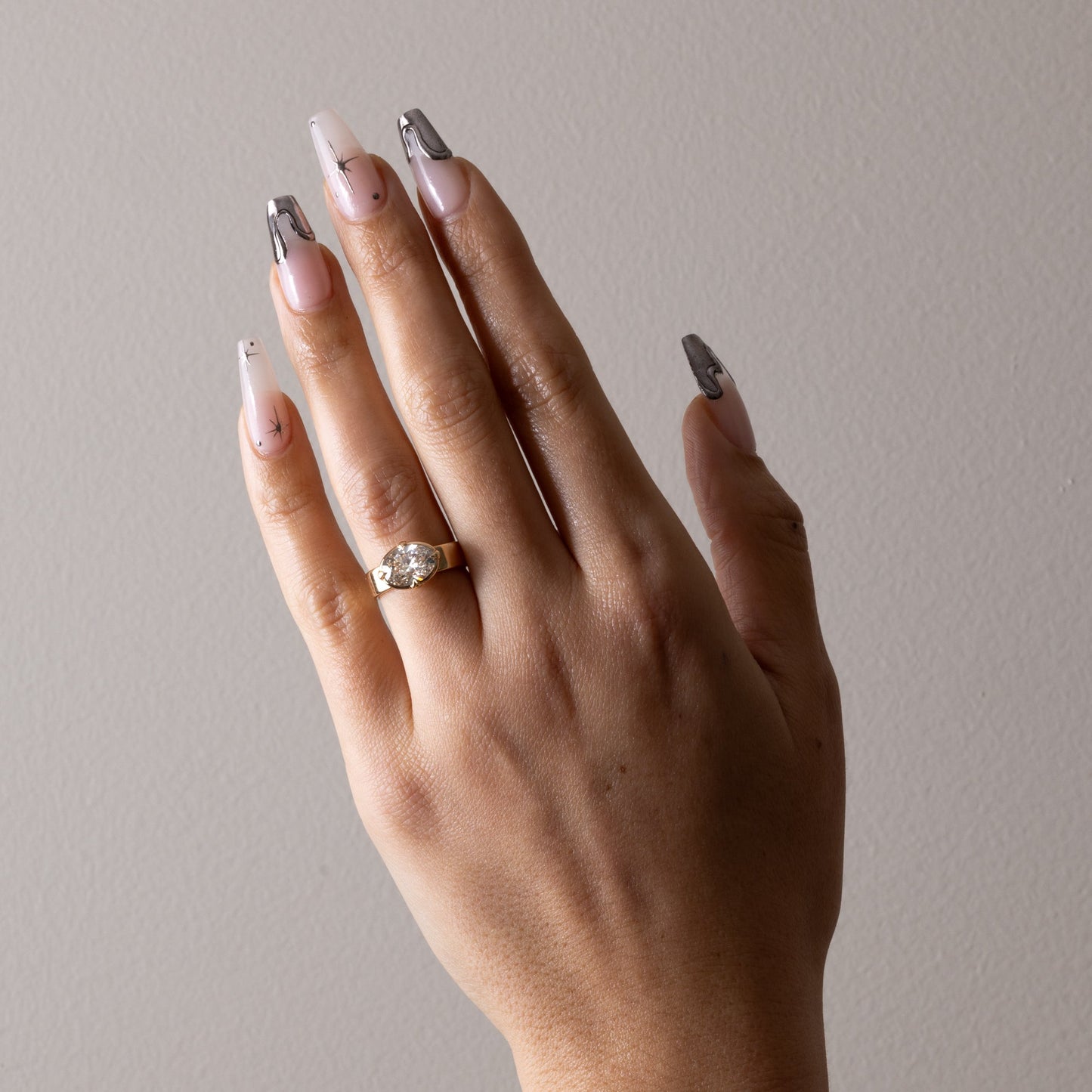 East-West Oval Lab Grown Diamond Solitaire Engagement Ring