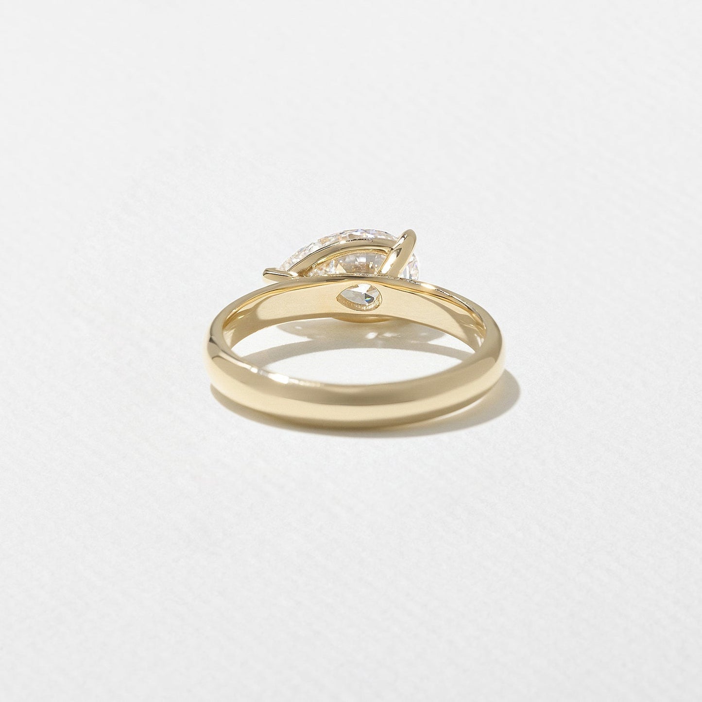 East-West Pear Lab Grown Diamond Solitaire Engagement Ring