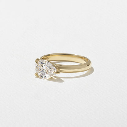 East-West Pear Lab Grown Diamond Solitaire Engagement Ring