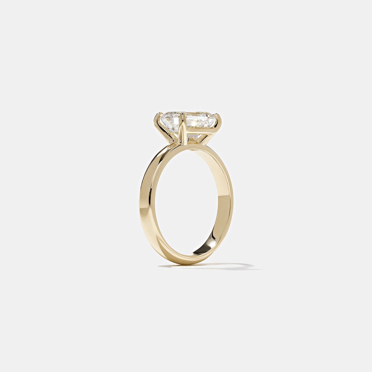 East-West Emerald  Lab Grown Diamond Solitaire Engagement Ring