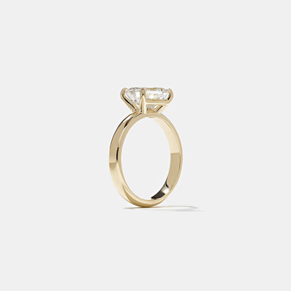 East-West Emerald  Lab Grown Diamond Solitaire Engagement Ring