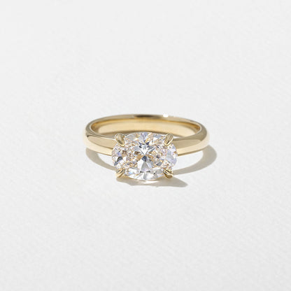 East-West Oval Lab Grown Diamond Solitaire Engagement Ring