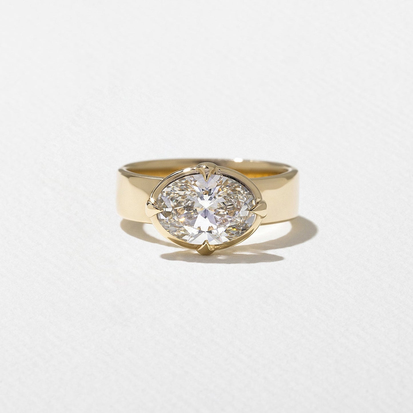 East-West Oval Lab Grown Diamond Solitaire Engagement Ring