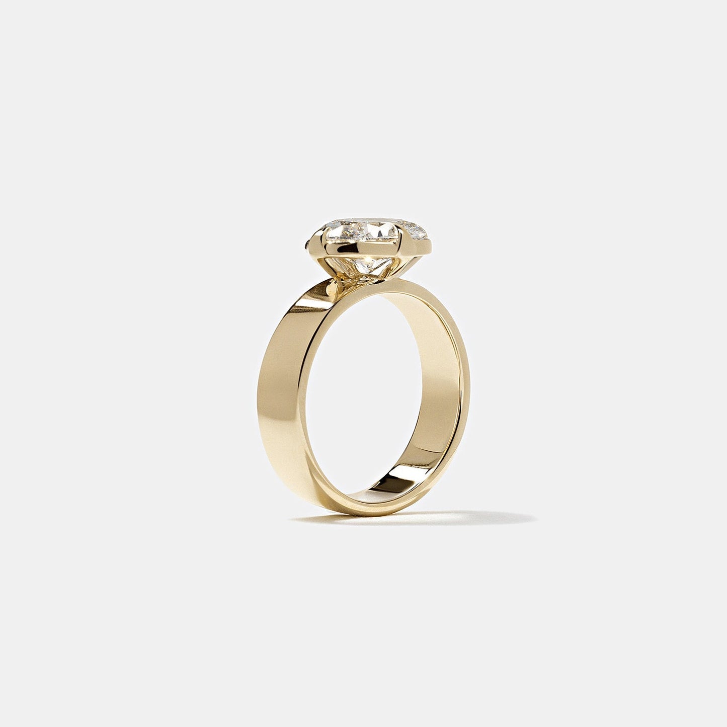 East-West Oval Lab Grown Diamond Solitaire Engagement Ring