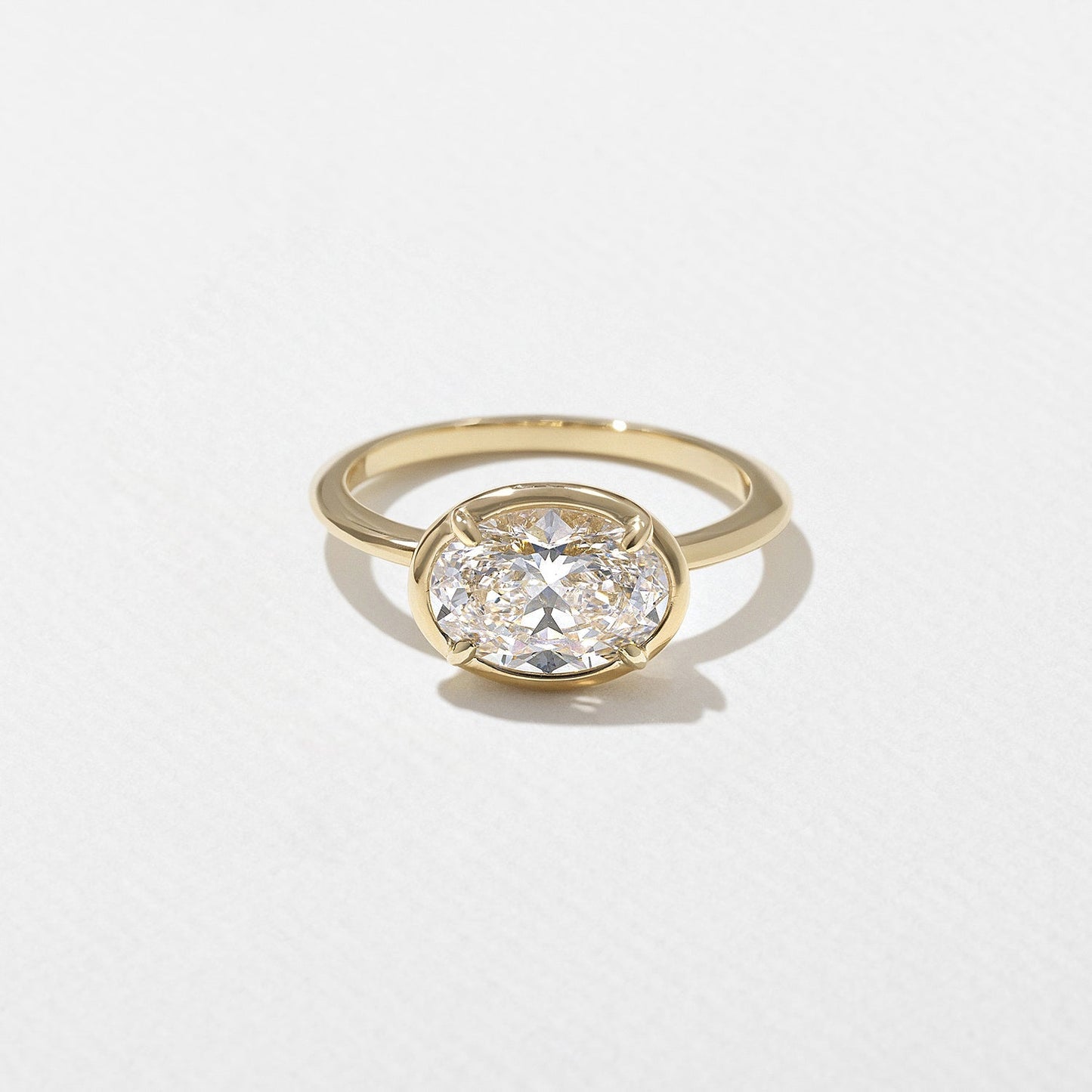 Oval Lab Grown Diamond Bezel Solitaire Engagement Ring