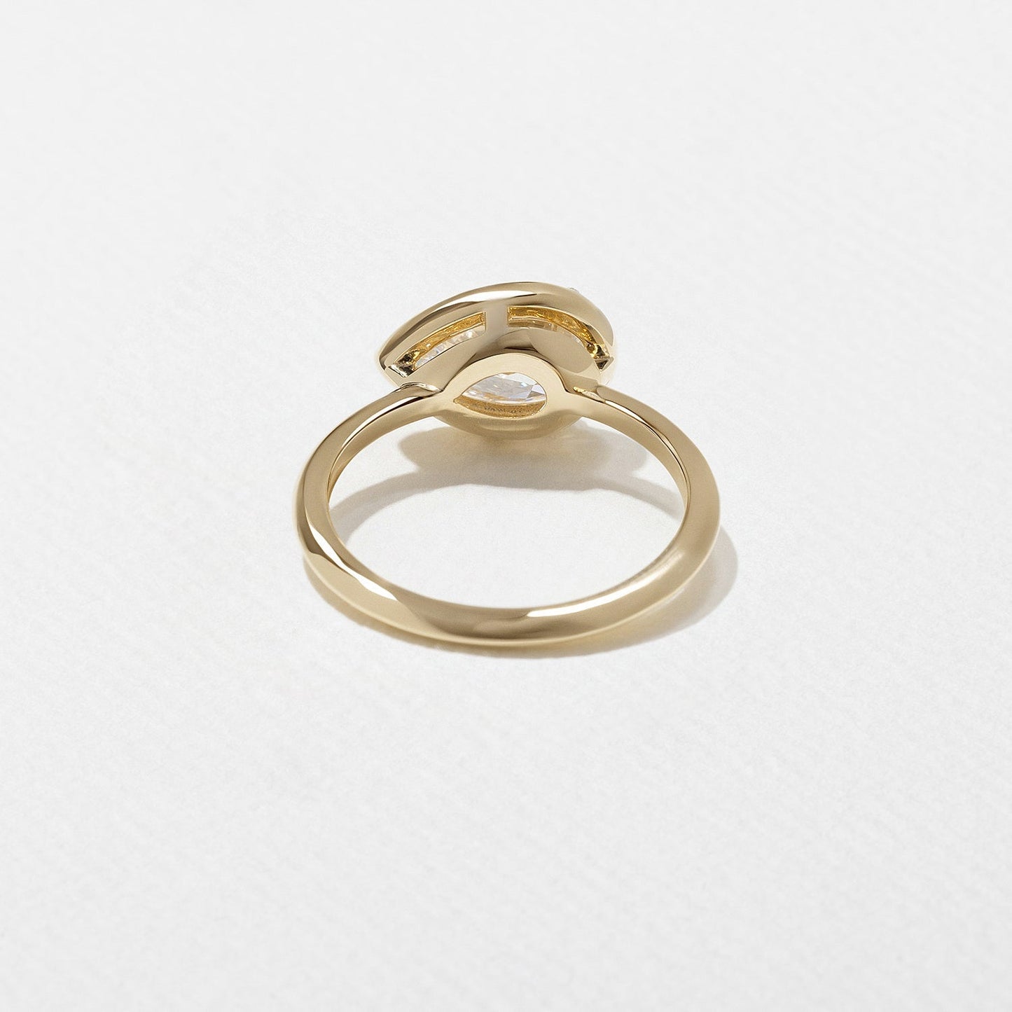 Pear Lab Grown Diamond Bezel Solitaire Engagement Ring