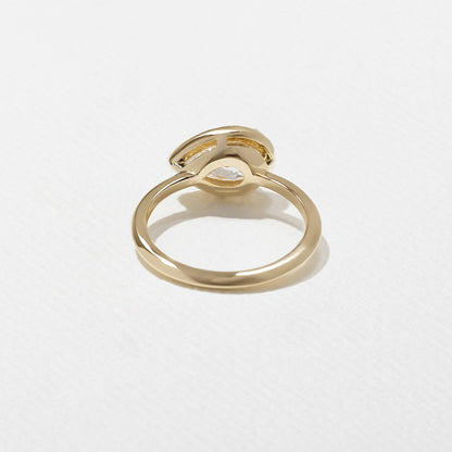 Pear Lab Grown Diamond Bezel Solitaire Engagement Ring
