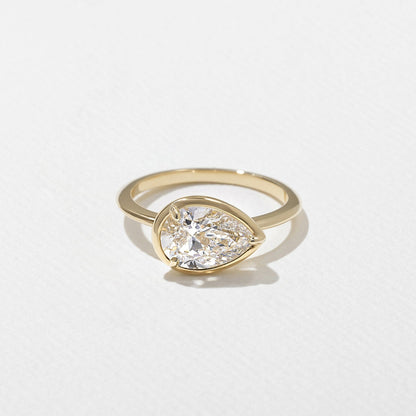 Pear Lab Grown Diamond Bezel Solitaire Engagement Ring