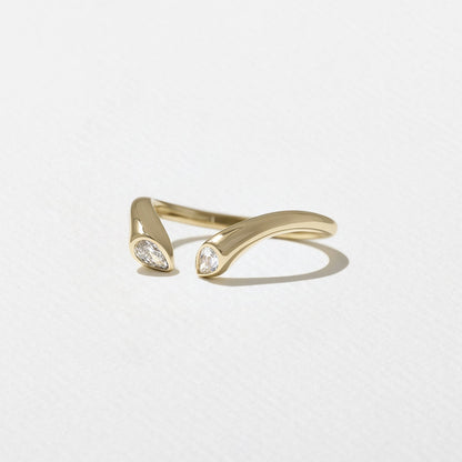 0.20 TCW Pear Open Lab Grown Diamond Wedding Band
