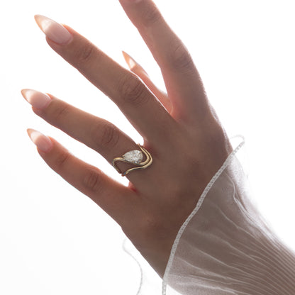 Pear Lab Grown Diamond Unique Solitaire Engagement Ring