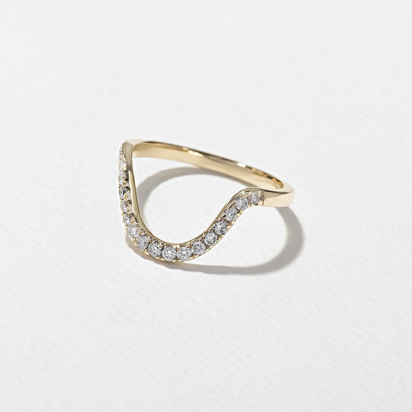 0.1 3TCW Round Half Curve Wedding Band