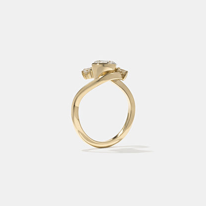 Oval  Lab Grown Diamond Three Stone Engagement Ring