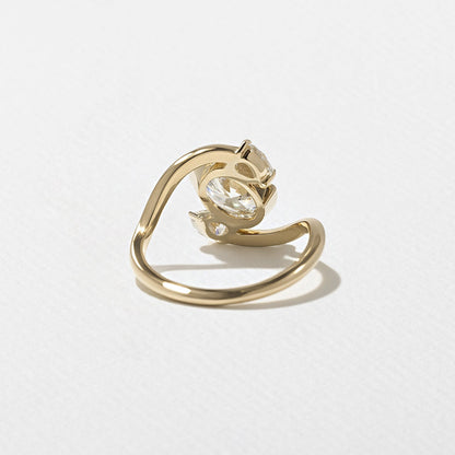 Oval  Lab Grown Diamond Three Stone Engagement Ring