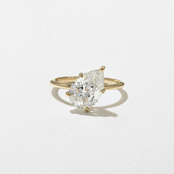 Pear Lab Grown Diamond Solitaire Engagement Ring