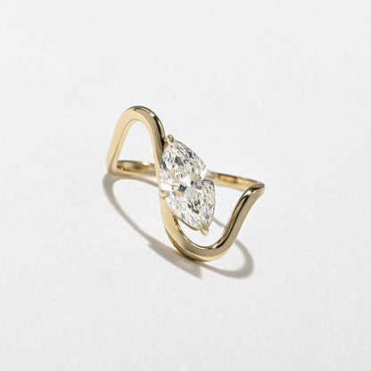 Marquise Lab Grown Diamond Unique Solitaire Engagement Ring