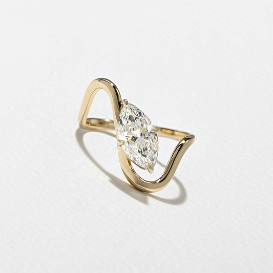 Marquise Lab Grown Diamond Unique Solitaire Engagement Ring