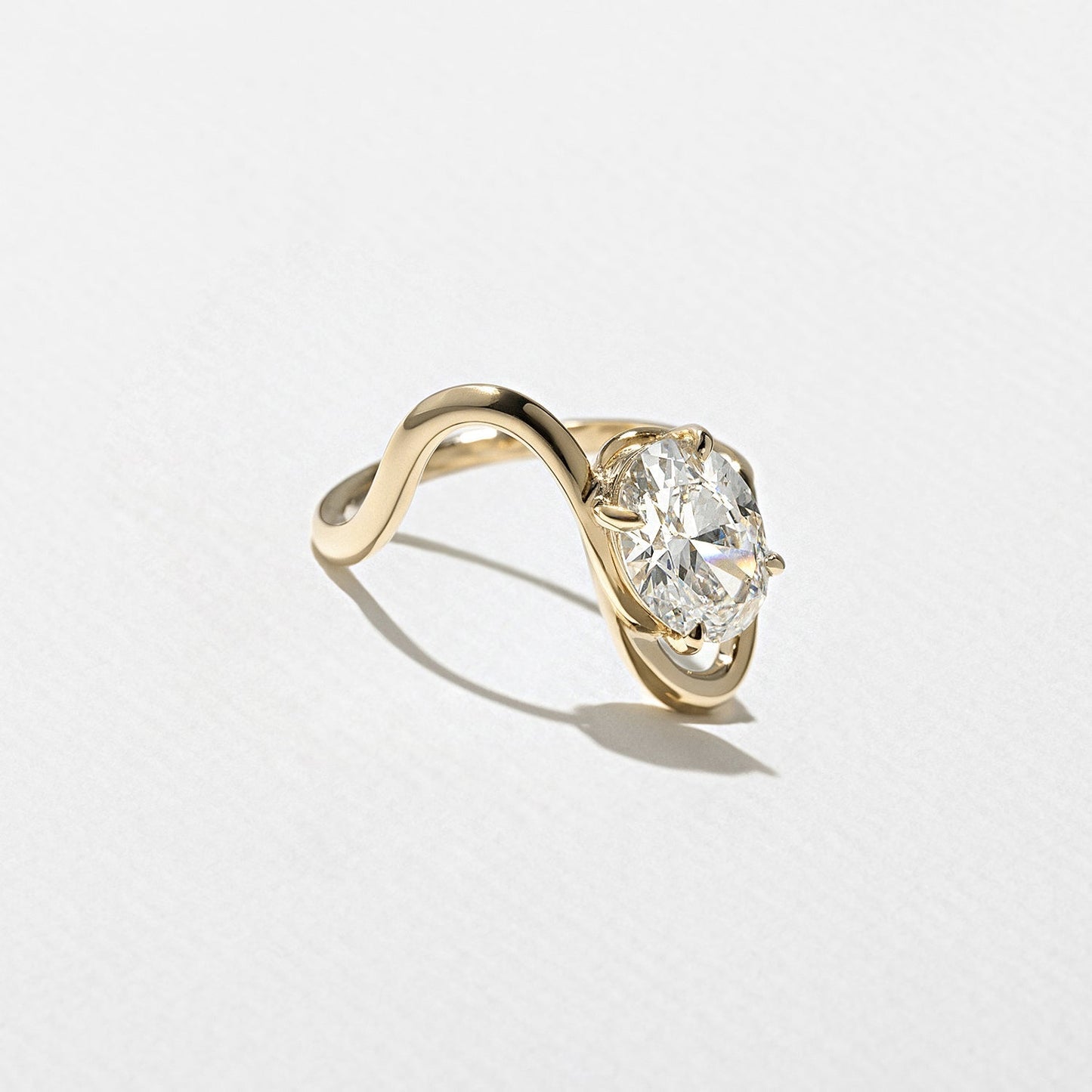 Oval Lab Grown Diamond Unique Solitaire Engagement Ring