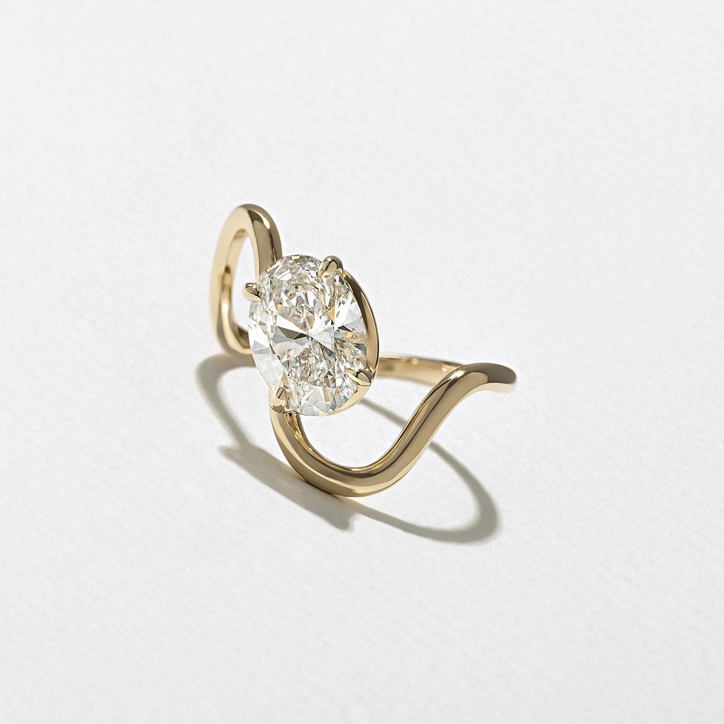 Oval Lab Grown Diamond Unique Solitaire Engagement Ring